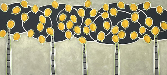 Meyer Lemons 36” x 80”. Oil on Canvas